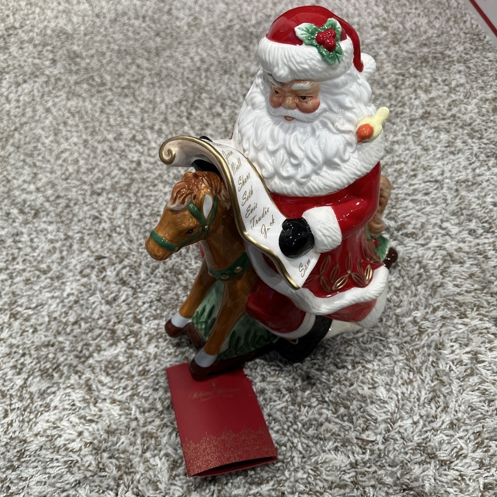 NEW  Waterford Holiday Heirlooms Nostalgic Rocking Horse Santa Cookie 12" No Box